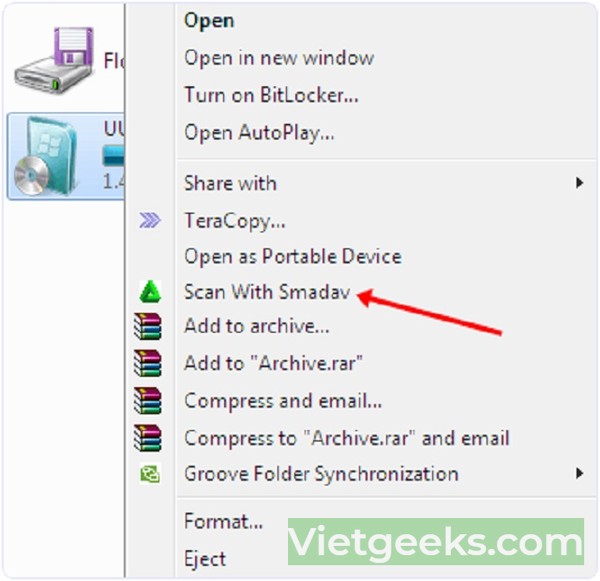 Nhấn chọn vào công cụ Smadav Antivirus sau khi đã tải thành công về máy tính